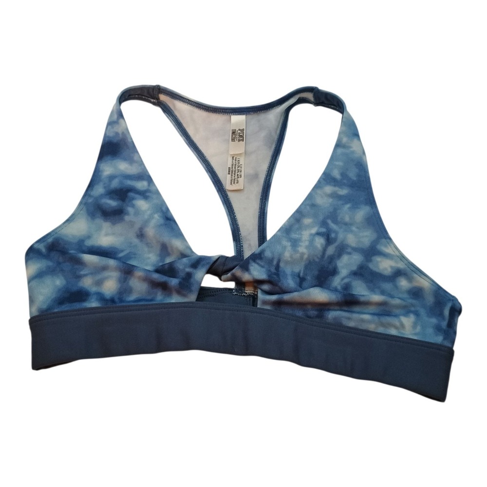 Victoria's Secret Pink Women's‎ Ultimate Racerback Blue Tye Dyed Gym Bra Size SM
